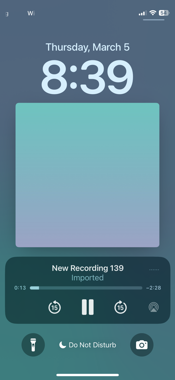 Sound Library playing on the iPhone lock screen with Now Playing controls