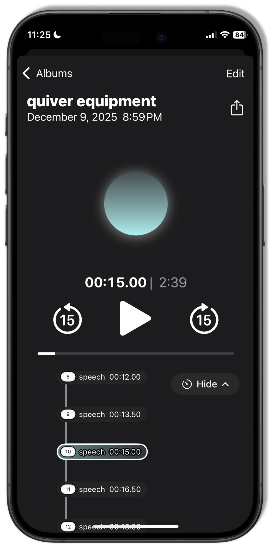 Sound Library — Playback with AI-detected sound events