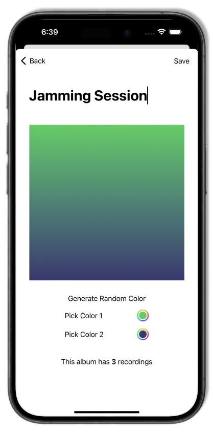Sound Library — Create albums with custom colors